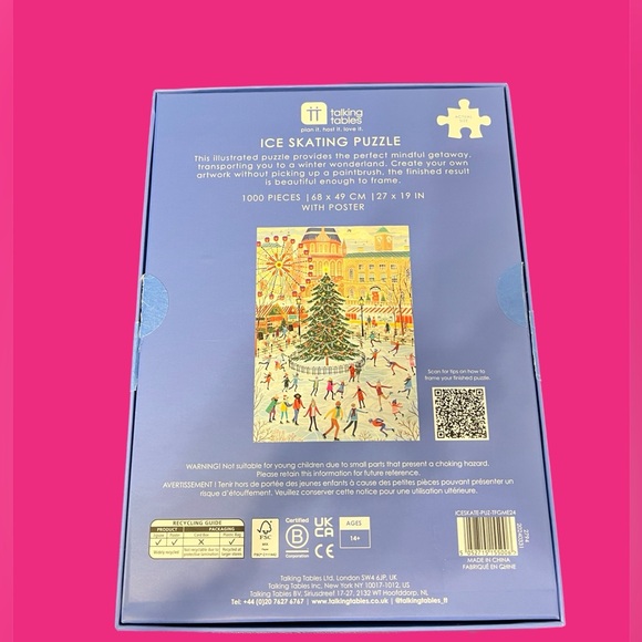 Used Ice Skating Winter Wonderland Christmas Puzzle 1000 Pieces - Picture 2 of 2
